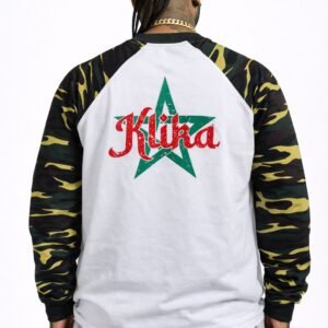 Klika Camo Sleeve Raglan Long Sleeve – White Streetwear Top