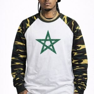 Klika Camo Sleeve Raglan Long Sleeve – White Streetwear Top